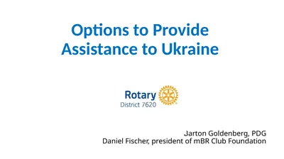 Options to Provide Assistance to Ukraine Barton