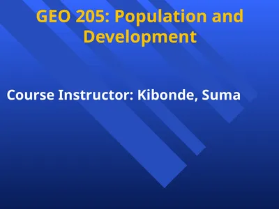 GEO 205: Population and Development Course