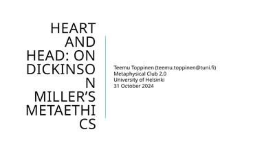 Heart and Head: On Dickinson Miller’s Metaethics