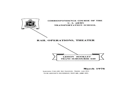 INTRODUCTION Military railroads operate basically