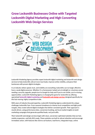 Grow Locksmith Businesses Online with Targeted Locksmith Digital Marketing