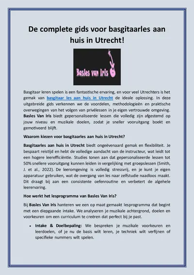 De complete gids voor basgitaarles aan huis in Utrecht!