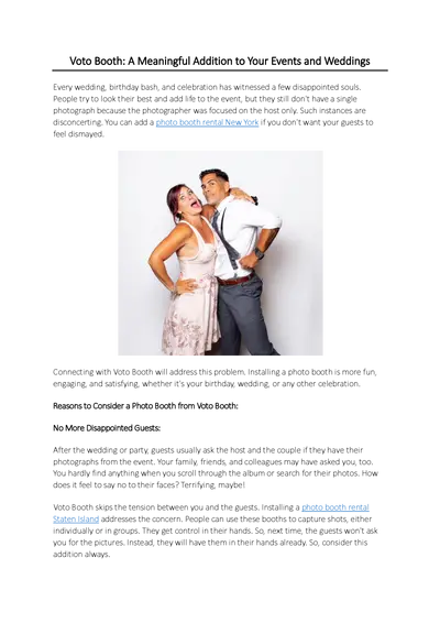 Voto Booth: A Meaningful Addition to Your Events and Weddings