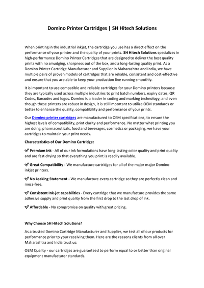 Domino Printer Cartridges