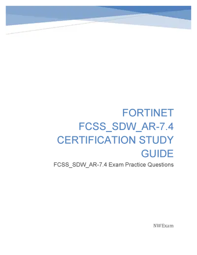 Fortinet FCSS_SDW_AR-7.4 Certification Study Guide