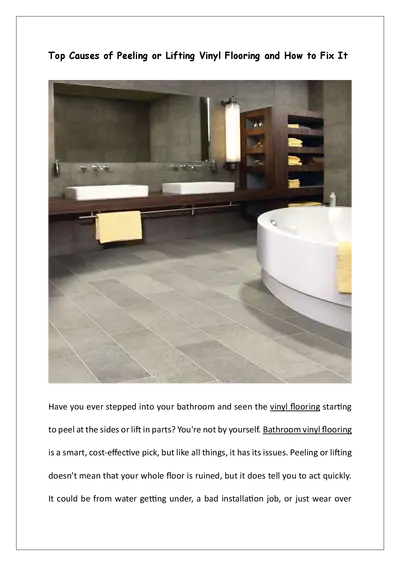 Top Causes of Peeling or Lifting Vinyl Flooring and How to Fix It