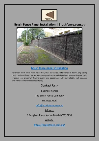 Brush Fence Panel Installation | Brushfence.com.au