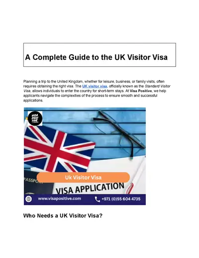 PDF-A Complete Guide to the UK Visitor Visa