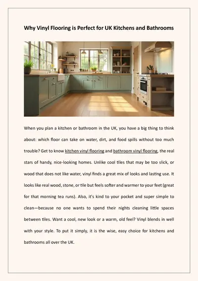 Why Vinyl Flooring is Perfect for UK Kitchens and Bathrooms