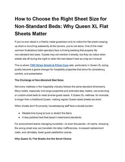 How to Choose the Right Sheet Size for Non-Standard Beds: Why Queen XL Flat Sheets Matter
