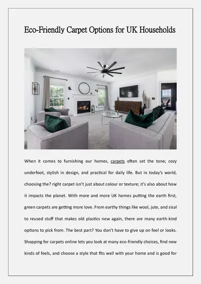 Eco-Friendly Carpet Options for UK Households