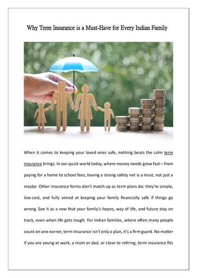 Why Term Insurance is a Must-Have for Every Indian Family