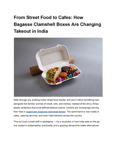 From Street Food to Cafes: How Bagasse Clamshell Boxes Are Changing Takeout in India