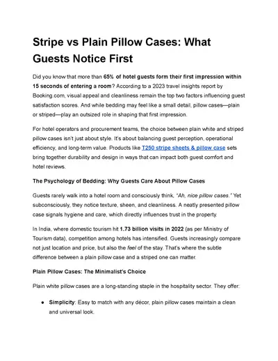 Stripe vs Plain Pillow Cases: What Guests Notice First