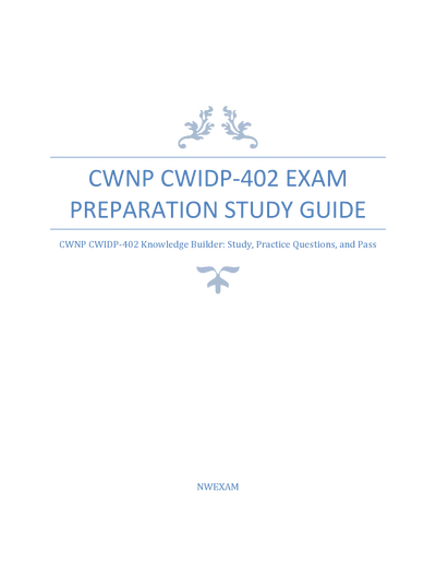 CWNP CWIDP-402 Exam Success Guide – Practice Questions & Tips