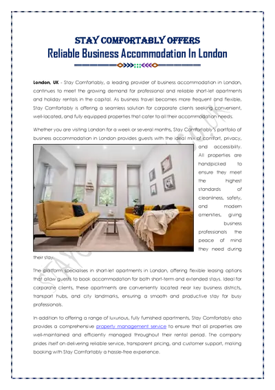 Reliable Business Accommodation In London