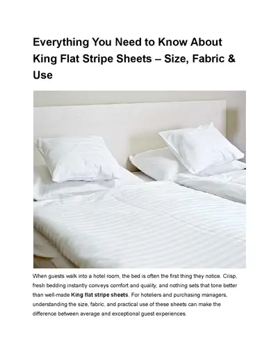 Everything You Need to Know About King Flat Stripe Sheets – Size, Fabric & Use