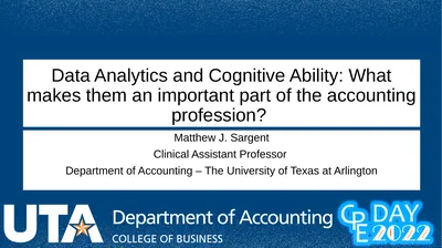 Data Analytics and Cognitive Ability: What makes