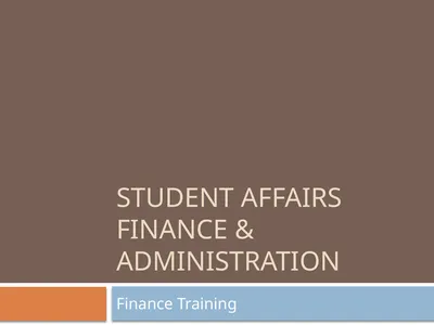 STUDENT affairs FINANCE & ADMINISTRATION Finance