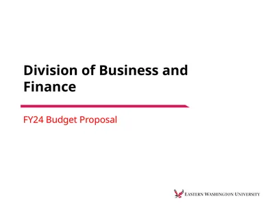 Division of Business and Finance FY24 Budget