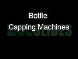 Bottle Capping Machines