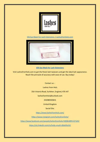 Silk Eye Mask For Lash Extensions | Lashesfromhols.com