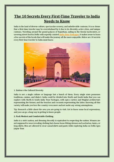 The 10 Secrets Every First-Time Traveler to India Needs to Know