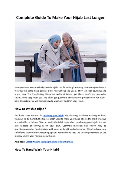 Complete Guide To Make Your Hijab Last Longer - Hello Laundry
