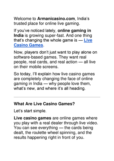 How Live Casino Games Are Changing Online Gaming in India