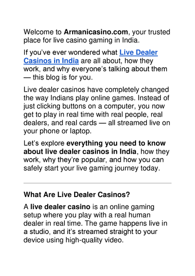 Everything You Need to Know About Live Dealer Casinos in India