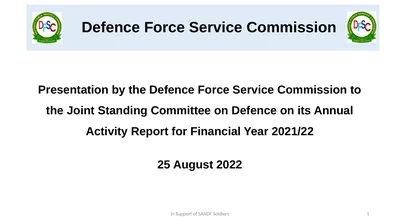 Defence Force Service Commission Presentation by