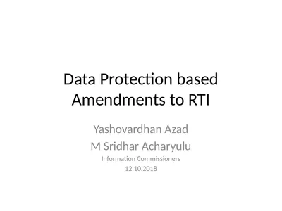 Data Protection based Amendments to RTI