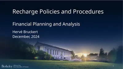 Recharge Policies and Procedures 1 Financial