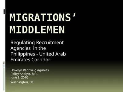 Migrations’ Middlemen Regulating Recruitment