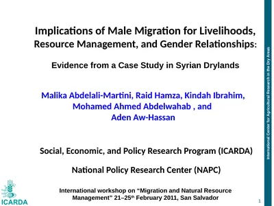 Implications of Male Migration for Livelihoods,