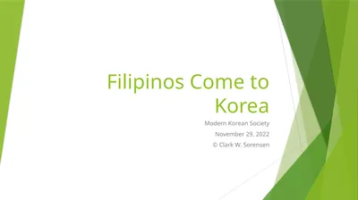 Filipinos Come to Korea Modern Korean Society