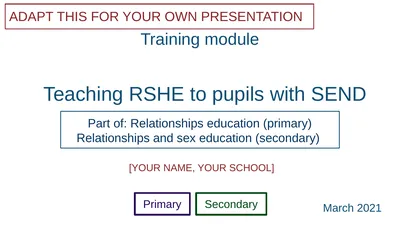 Part of: Relationships education (primary)
