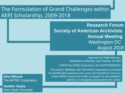 Eliot Wilczek The MITRE Corporation Heather Soyka