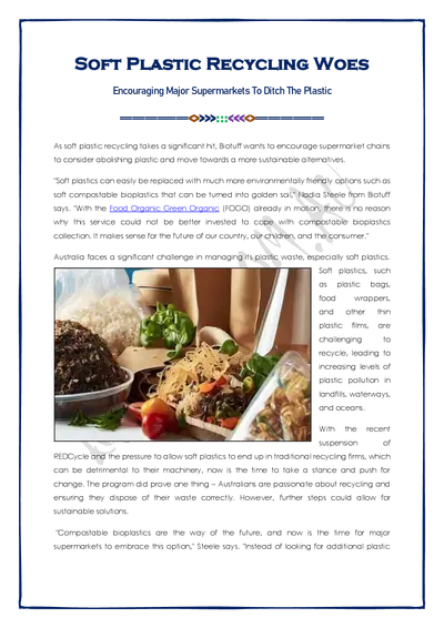 Soft Plastic Recycling Woes