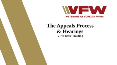 The Appeals Process & Hearings VFW Basic Training