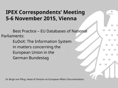 IPEX Correspondents‘ Meeting 5-6 November 2015,