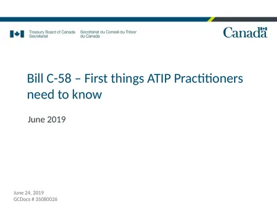 Bill C-58 – First things ATIP Practitioners need