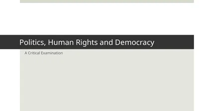 Politics, Human Rights and Democracy A Critical