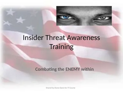 Insider Threat Awareness Training Combating the