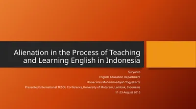 Alienation in the Process of Teaching and Learning