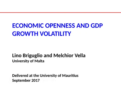 ECONOMIC OPENNESS AND GDP growth volatility Lino
