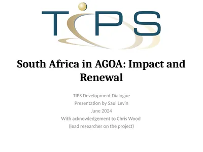 South Africa in AGOA: Impact and Renewal TIPS