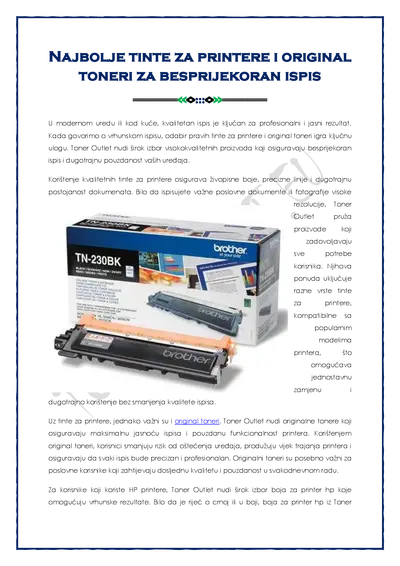 Najbolje tinte za printere i original toneri