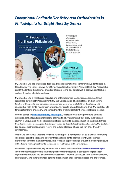Exceptional Pediatric Dentistry and Orthodontics in Philadelphia for Bright Healthy Smiles