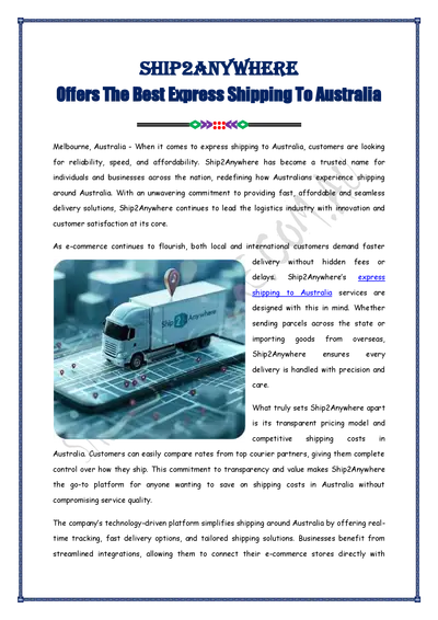 The Best Express Shipping To Australia